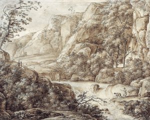 山岳風景 作： Franz Innocenz Kobell